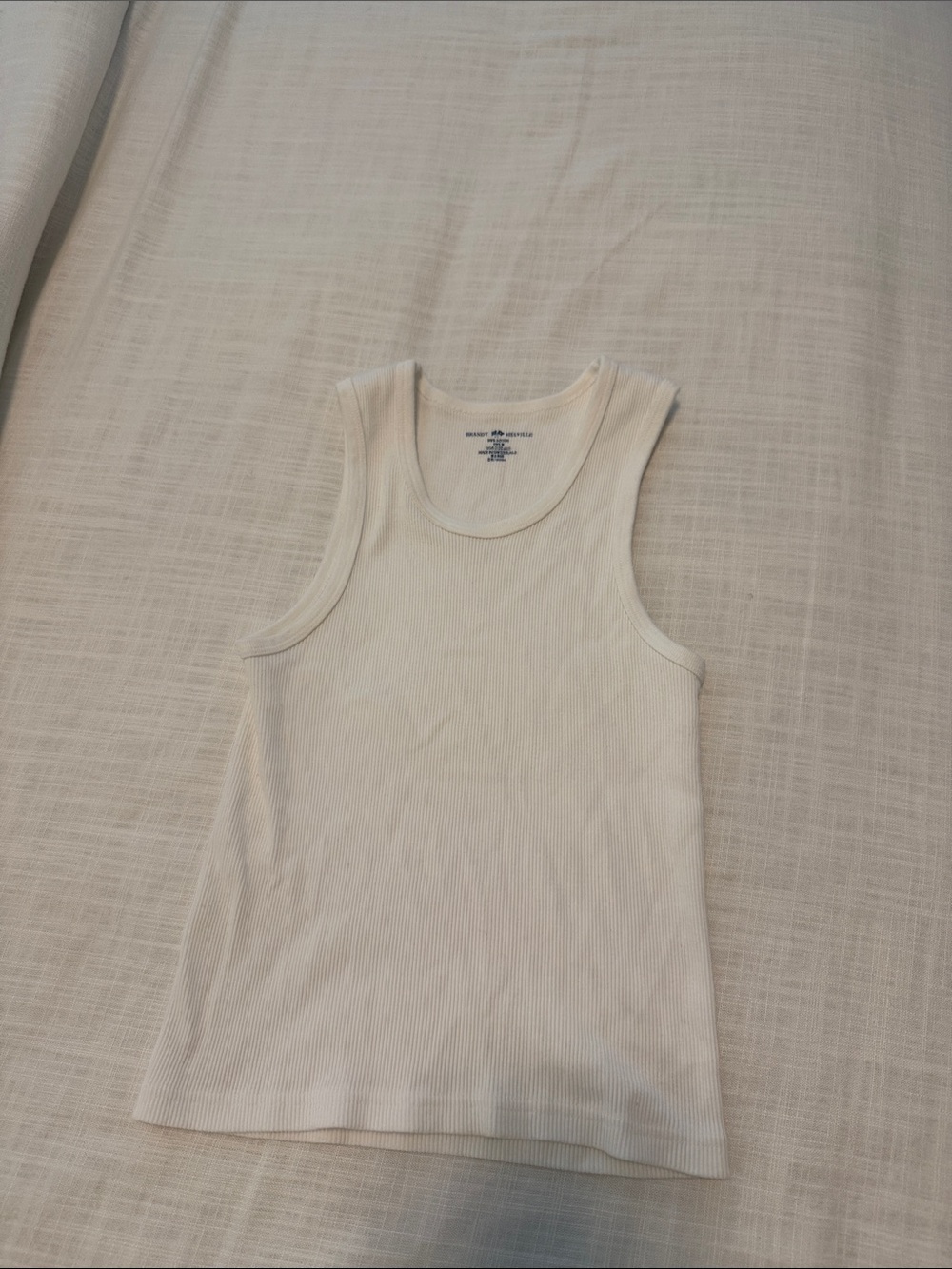 Brandy Melville Cream Ribbed Tank Top